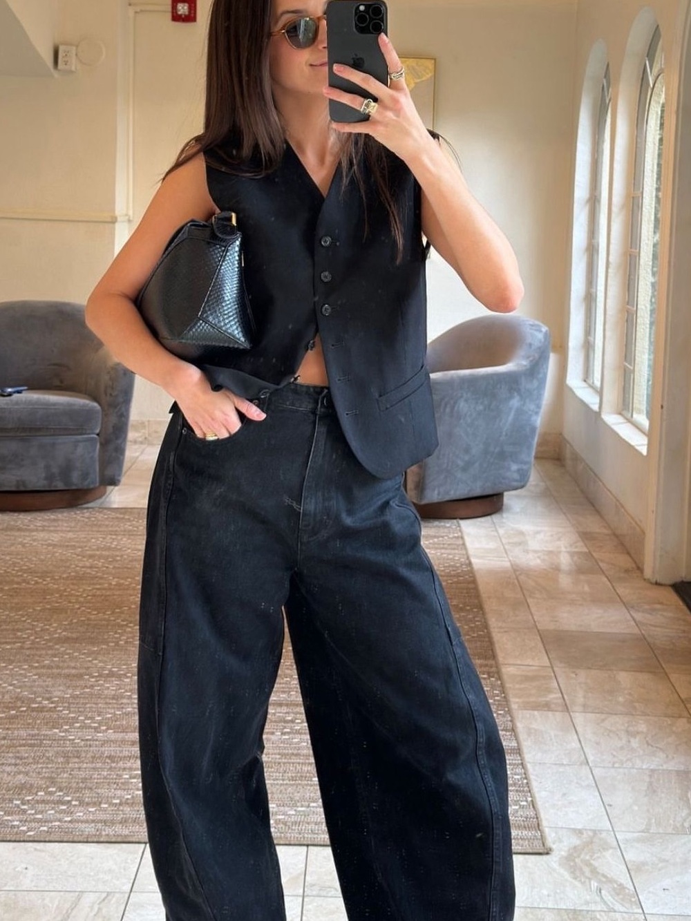 Zara black loose vest